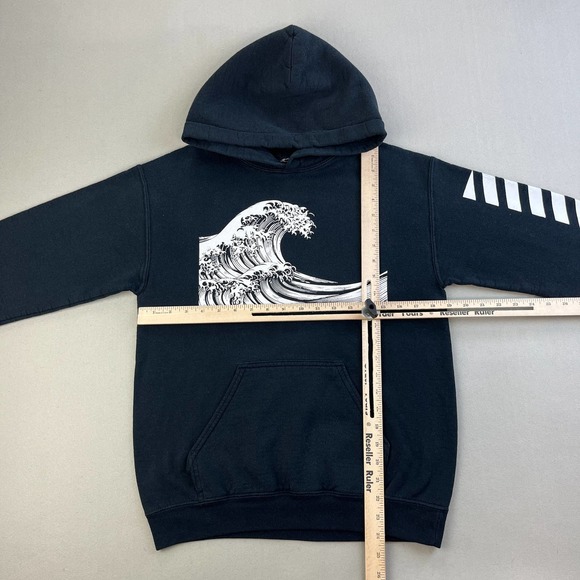 Great Wave Art Hoodie Sweatshirt Adult Small Black Artist Union Japan Kanagawa - Picture 9 of 12